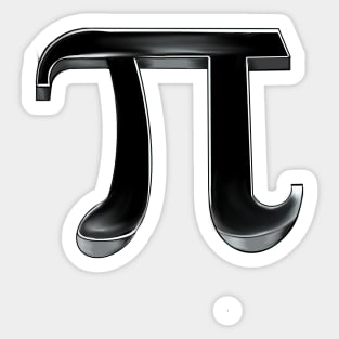 Pi in black- physics mathematics science maths student teacher gift - mathematical constant in 3d Sticker